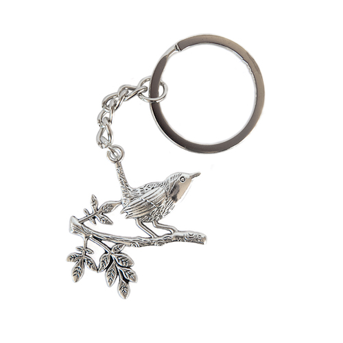 Silver metal finch bird keychain key chain collectable bird pet bird keychain