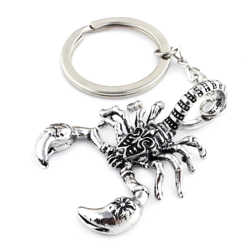 Metal scorpion keychain key chain collectable silver insect key chain