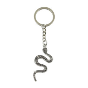 Collectable silver metal snake keychain key chain animal lover reptile lover pet snake keychain
