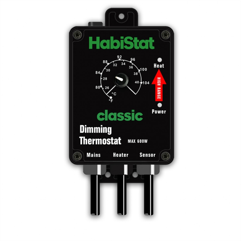 Habistat classic dimming thermostat black high range max 600w
